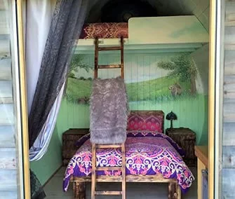 Bear’s Den Camping Pod Sleeping area, Bear's Den Glamping Pod, Brompton, North Yorkshire